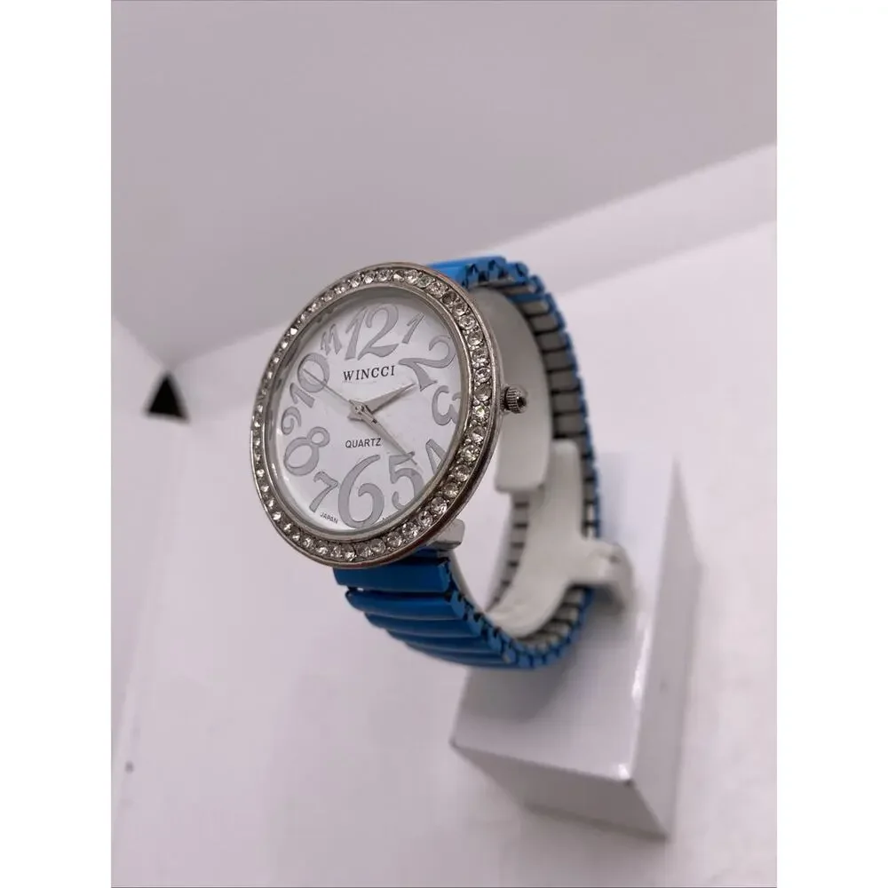 Wincci Womens Rhinestone Blue Stretch Watch New Battery